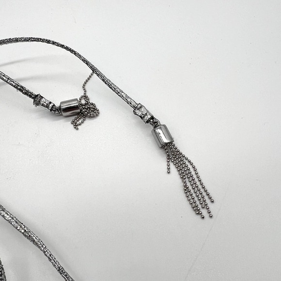 SCHUTZ Bellin Heels Womens 6 Silver Metallic Jeweled Ankle Wrap Strappy Sandal - Picture 14 of 14